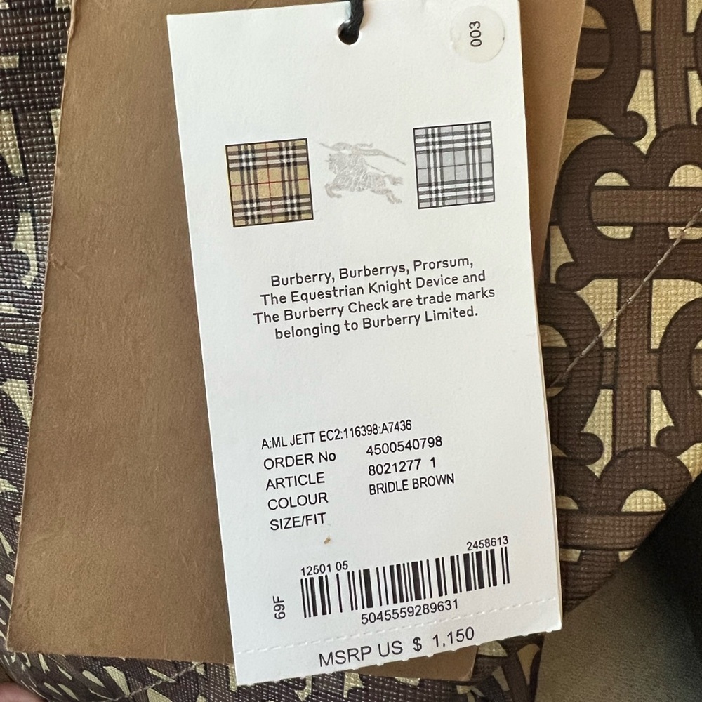 Burberry Monogram Stripe Print E-canvas Backpack - Picture 14 of 15
